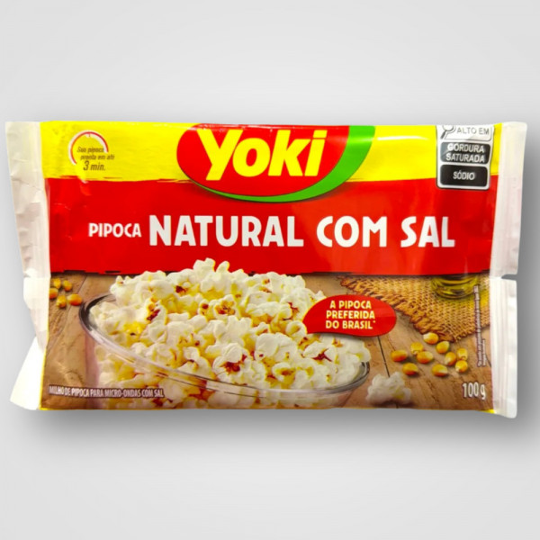 POPCORN NATURAL COM SAL 18X2X100G