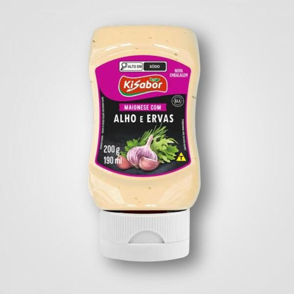 MAIONESE ALHO E ERVAS KISABOR 12X200G MAIONESE ALHO E ERVAS KISABOR 12X200G