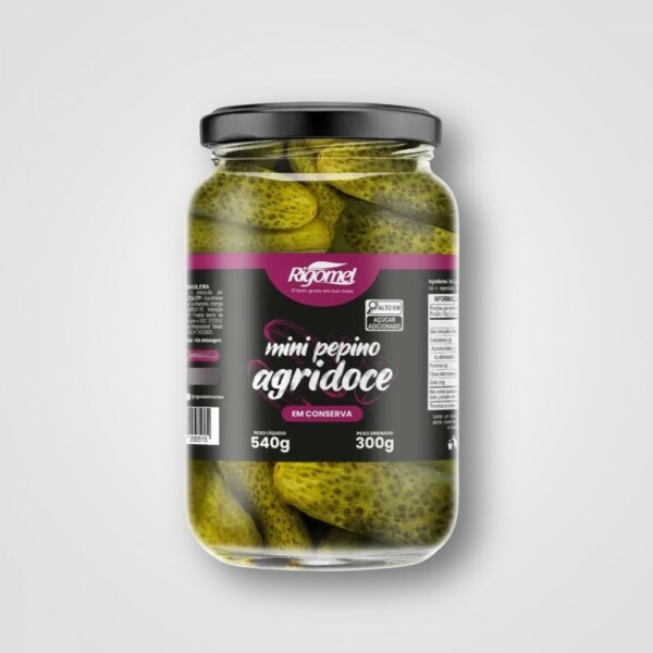 MINI PEPINO RIGOMEL EM CONSERVA AGRIDOCE 15X300G MINI PEPINO RIGOMEL EM CONSERVA AGRIDOCE 15X300G
