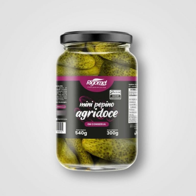 MINI PEPINO RIGOMEL EM CONSERVA AGRIDOCE 15X300G MINI PEPINO RIGOMEL EM CONSERVA AGRIDOCE 15X300G