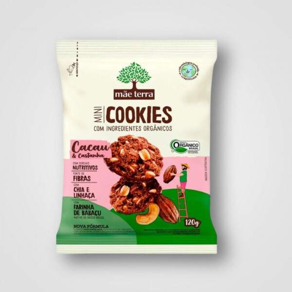 Biscoito mãe terra Organico Integral Cacau e Castanhas 12X120G Biscoito mãe terra Organico Integral Cacau e Castanhas 12X120G