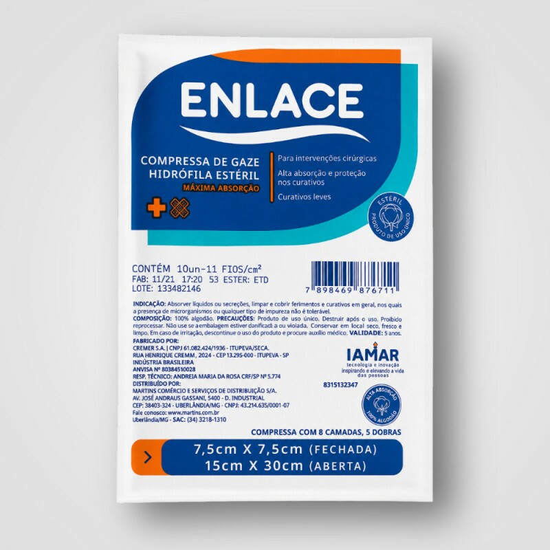 COMPRESSA EST ETO 11F 7,5X7,5CM C/10UN ENLACE