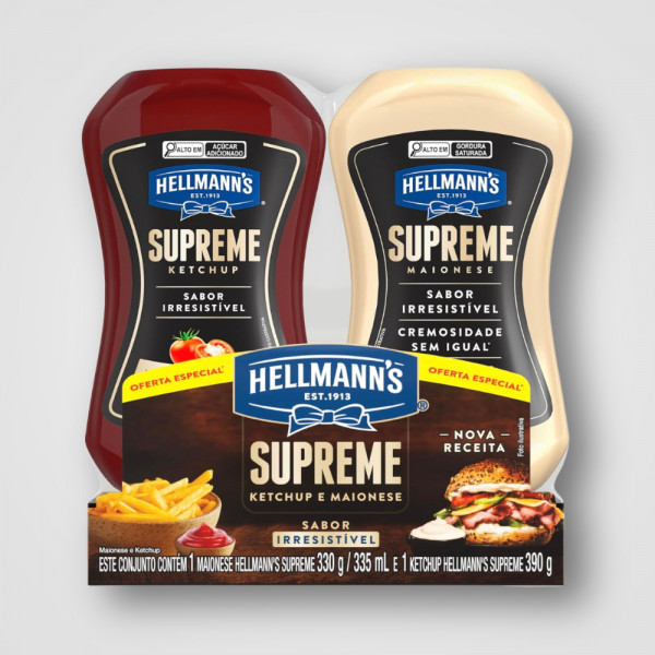 Maionese HELLMANNS Supreme Multipack 12X330G Promocao 390G