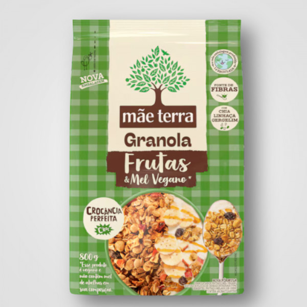 Granola Mae Terra Frutas e Mel Vegano 12X800G