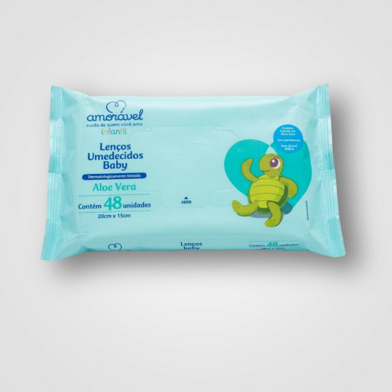 LENCOS UMEDECIDOS BABY AMORAVEL ALOE VERA 48UNID CX24