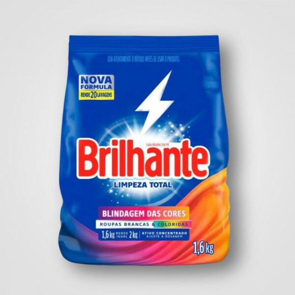 Detergente em Pó Brilhante Limpeza Total 7X1.6KG