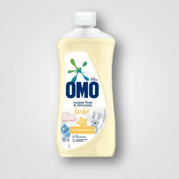 Detergente Liquido OMO Roupas Finas Delicadas Bebe 12X900ML