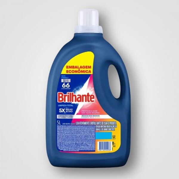 Detergente Liquido Brilhante Limpeza Total 2X5L