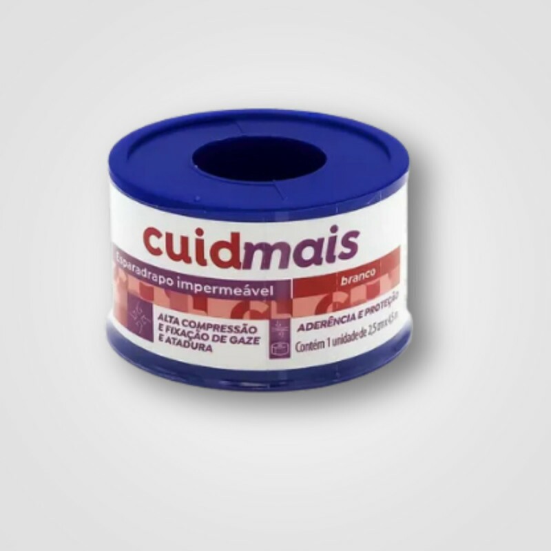 ESPARADRAPO IMPERMEAVEL BRANCO 2,5CMX4,5M CUIDMAIS CX48