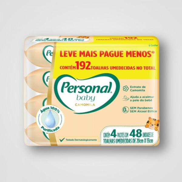 Toalha Umedecida Personal Baby Camomila Promopack 3X192
